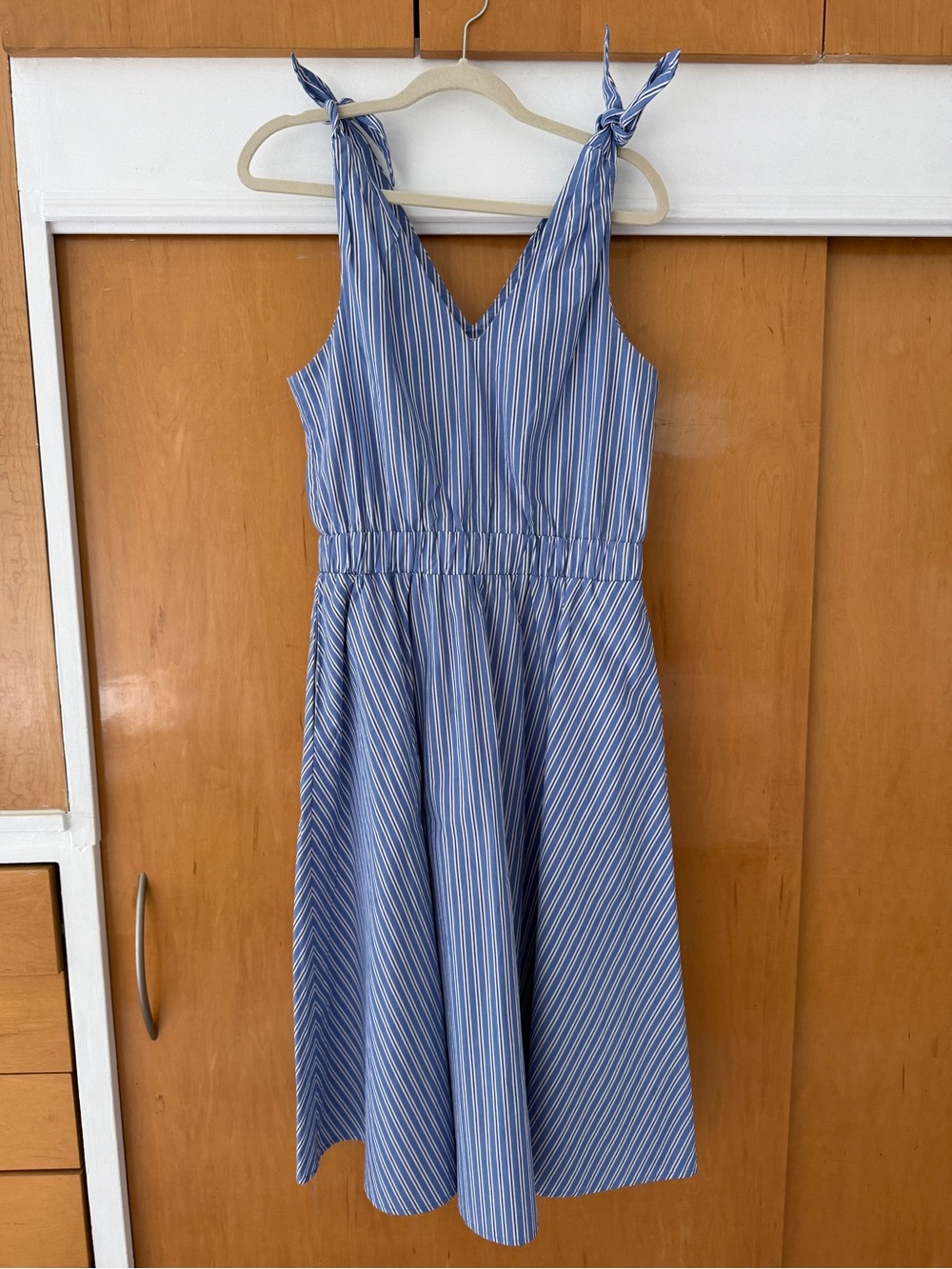 Cupio Blue and White Striped Midi Dress
